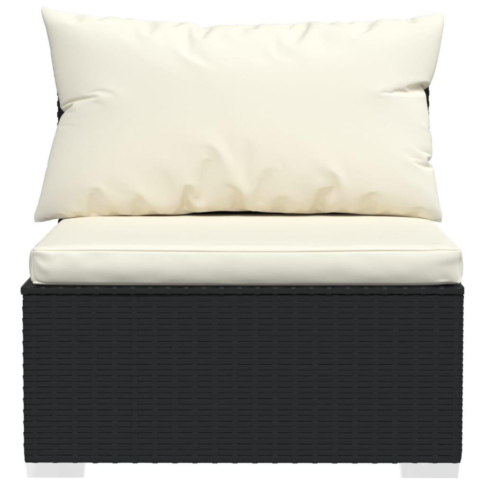 Voir la diapositive 4 : VIDAXL Salon de jardin 4 pcs avec coussins Noir Resine tressee