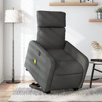 VIDAXL Fauteuil inclinable de massage electrique Gris fonce Tissu