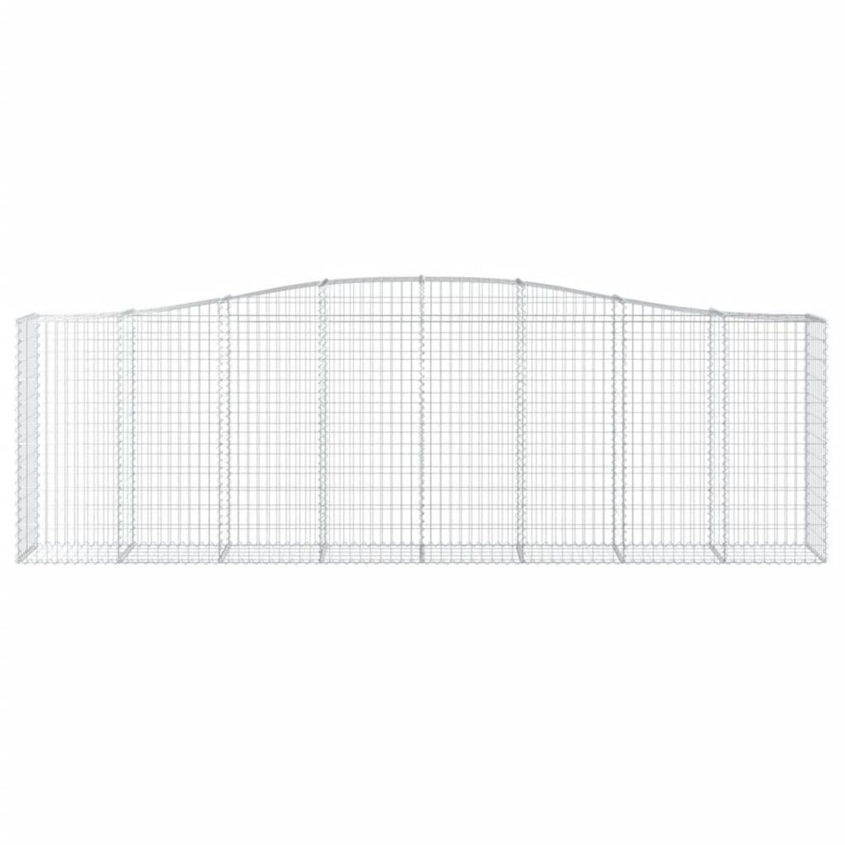 VIDAXL Paniers a gabions arques 15 pcs 400x50x120/140 cm Fer galvanise