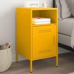 VIDAXL Table de chevet jaune moutarde 36x39x68 cm acier
