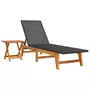 VIDAXL Chaise longue avec table Resine tressee et bois massif d'acacia