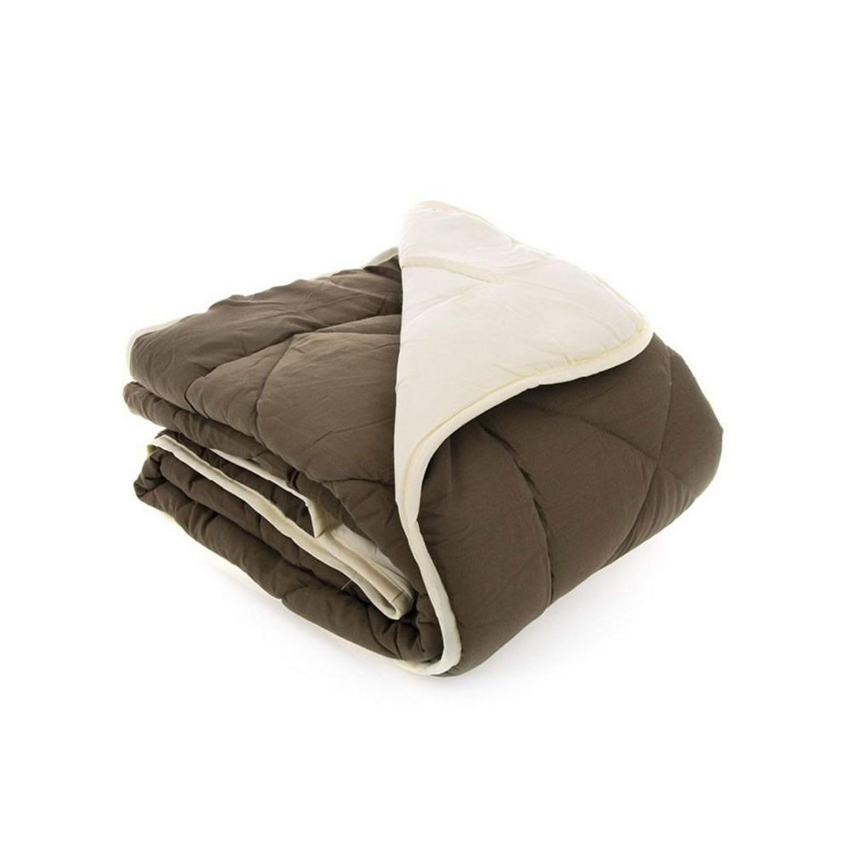 Gentle Couette unie double face 240x220 cm microfibre marron