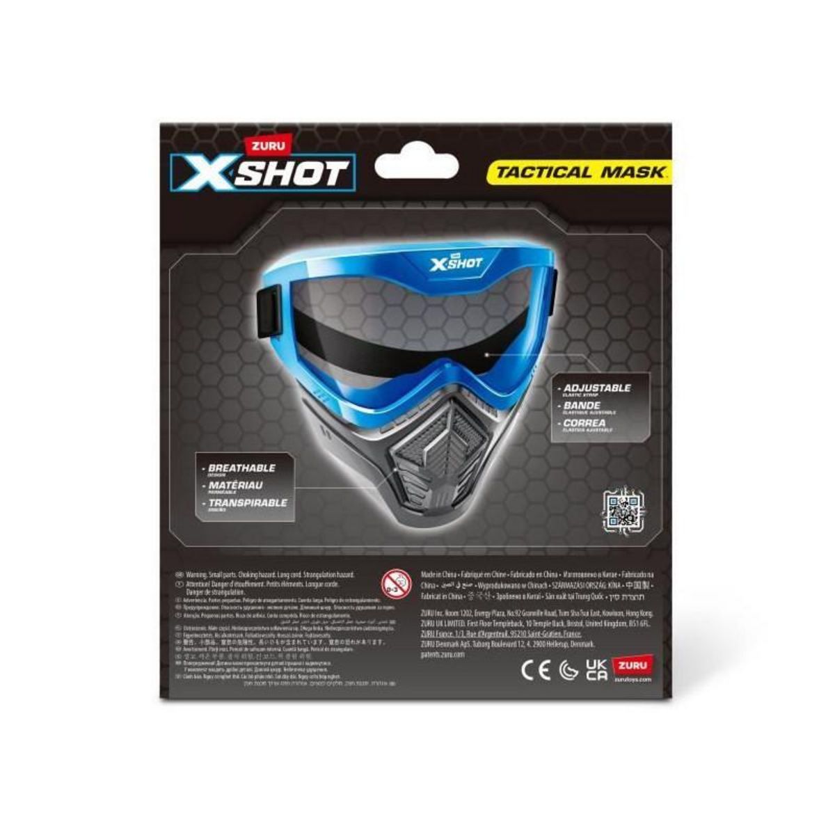 ZURU Accessoire - ZURU - X-SHOT Excel Blue Mask - Masque réglable - Design stylé - Ventilation intégrée