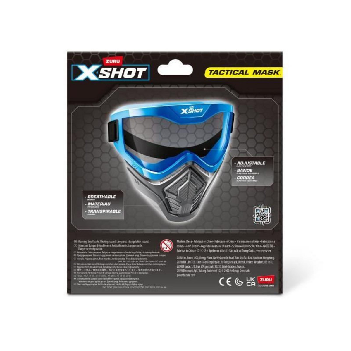 ZURU Accessoire - ZURU - X-SHOT Excel Blue Mask - Masque réglable - Design stylé - Ventilation intégrée