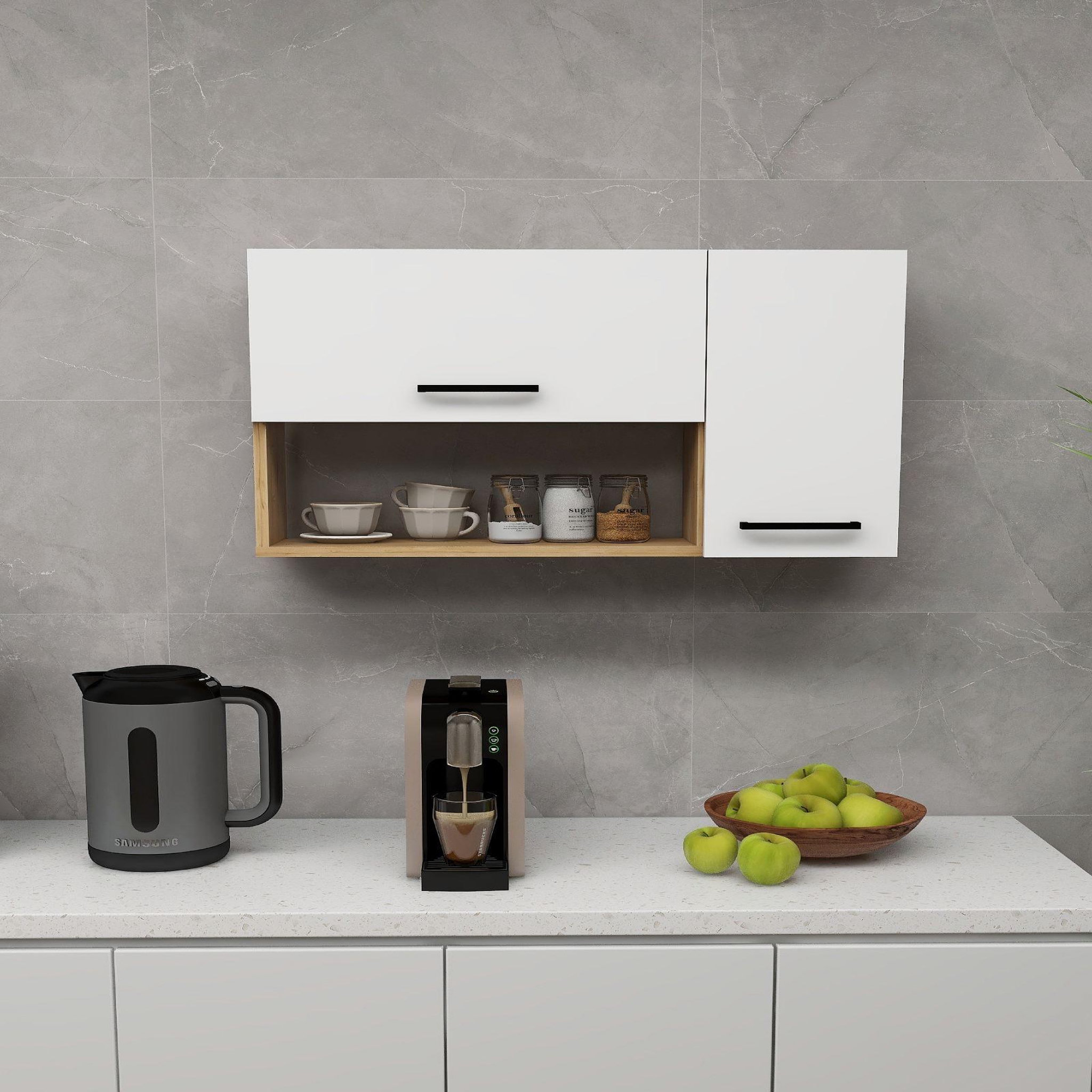 Voir la diapositive 2 : Habitat et Jardin Buffet en bois  akasya  - 90 x 24 x 52 cm - blanc