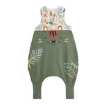 Petit Béguin Turbulette d'été en gaze de coton avec pieds retroussables Dumbea. Coloris disponibles : Vert