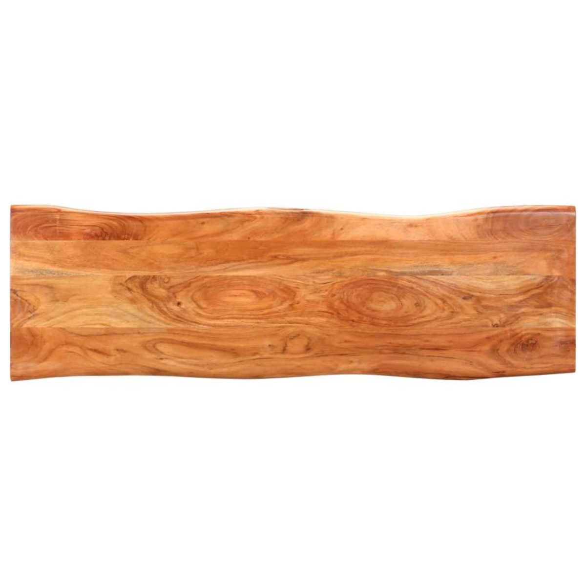 VIDAXL Banc au bord naturel du bois 110 cm Bois d'acacia solide acier