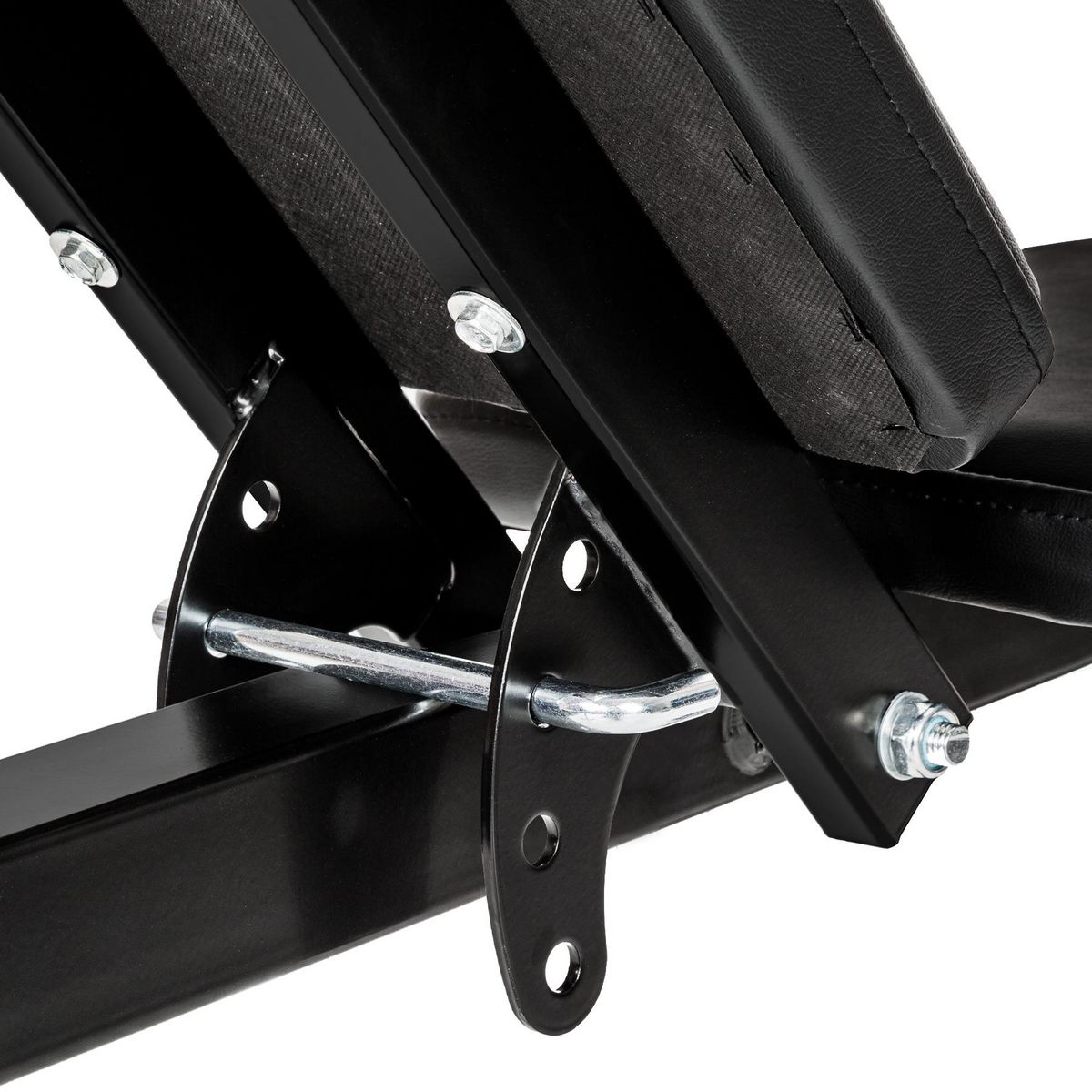 tectake Banc de musculation, d'haltérophilie en acier pliable pour un gain de place noir