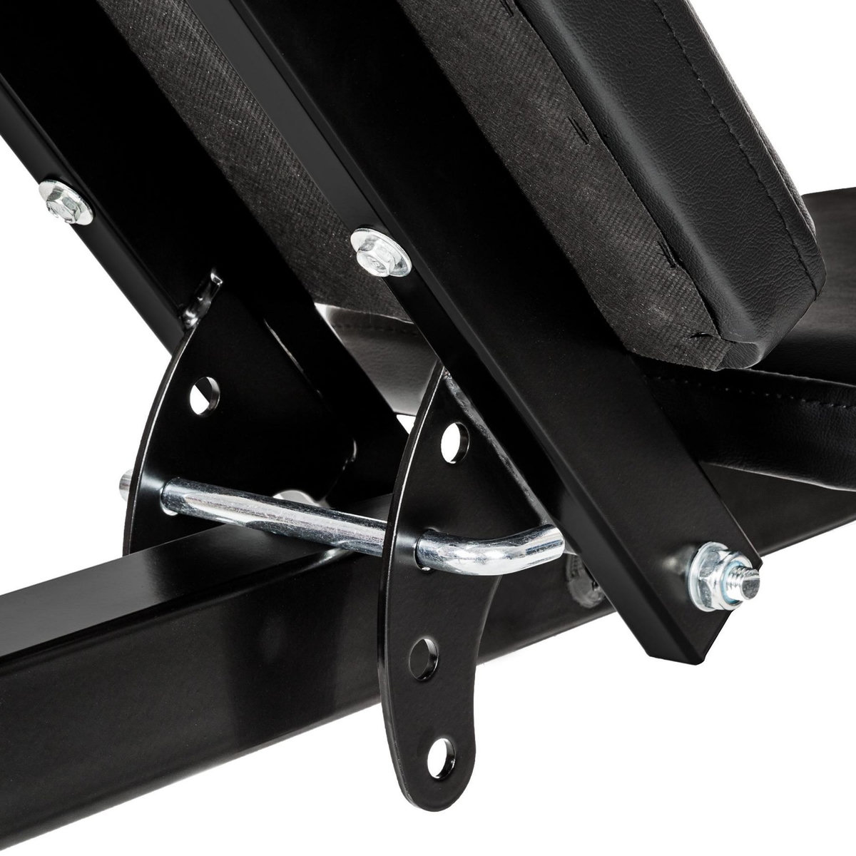 tectake Banc de musculation, d'haltérophilie en acier pliable pour un gain de place noir