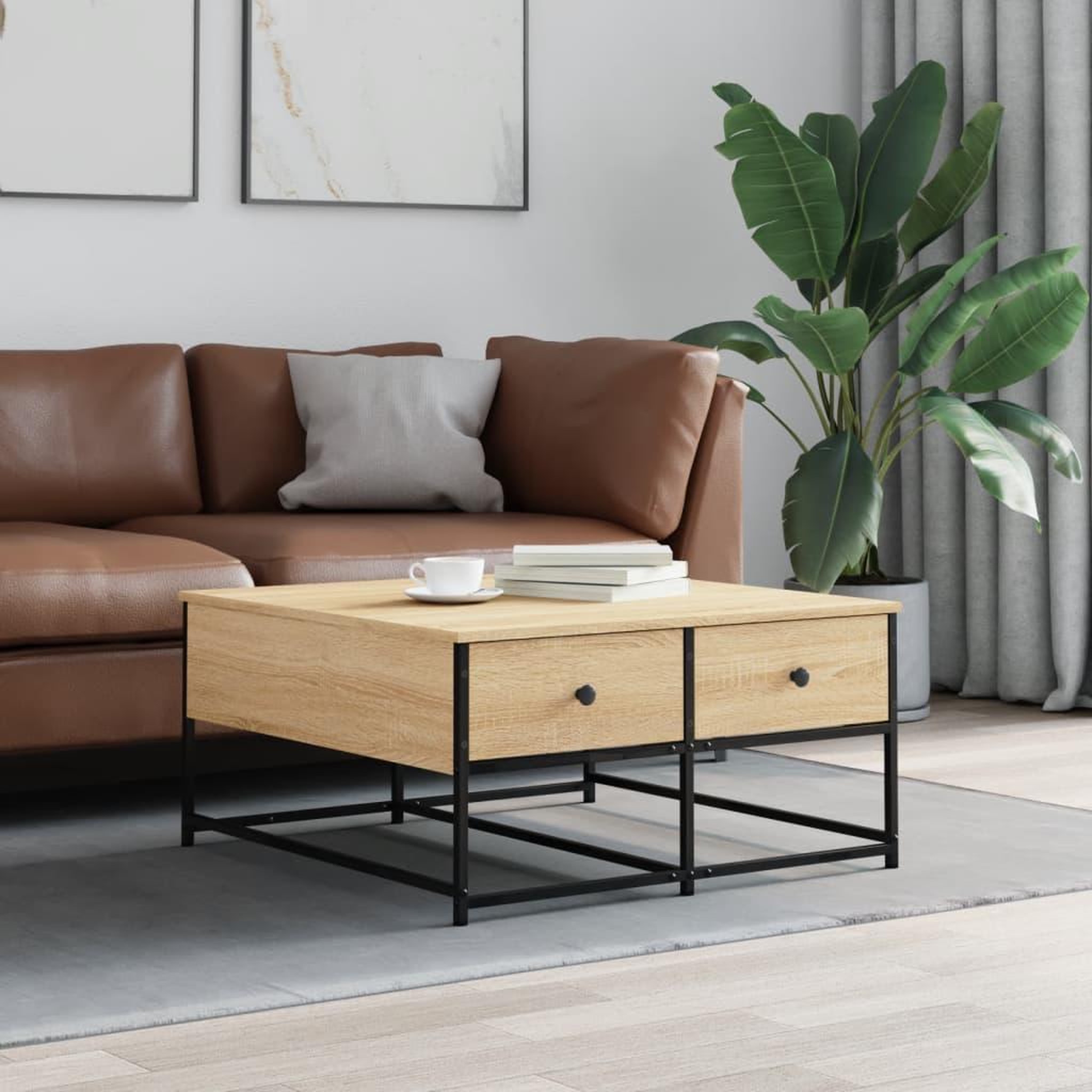 VIDAXL Table basse chene sonoma 80x80x40 cm bois d'ingenierie