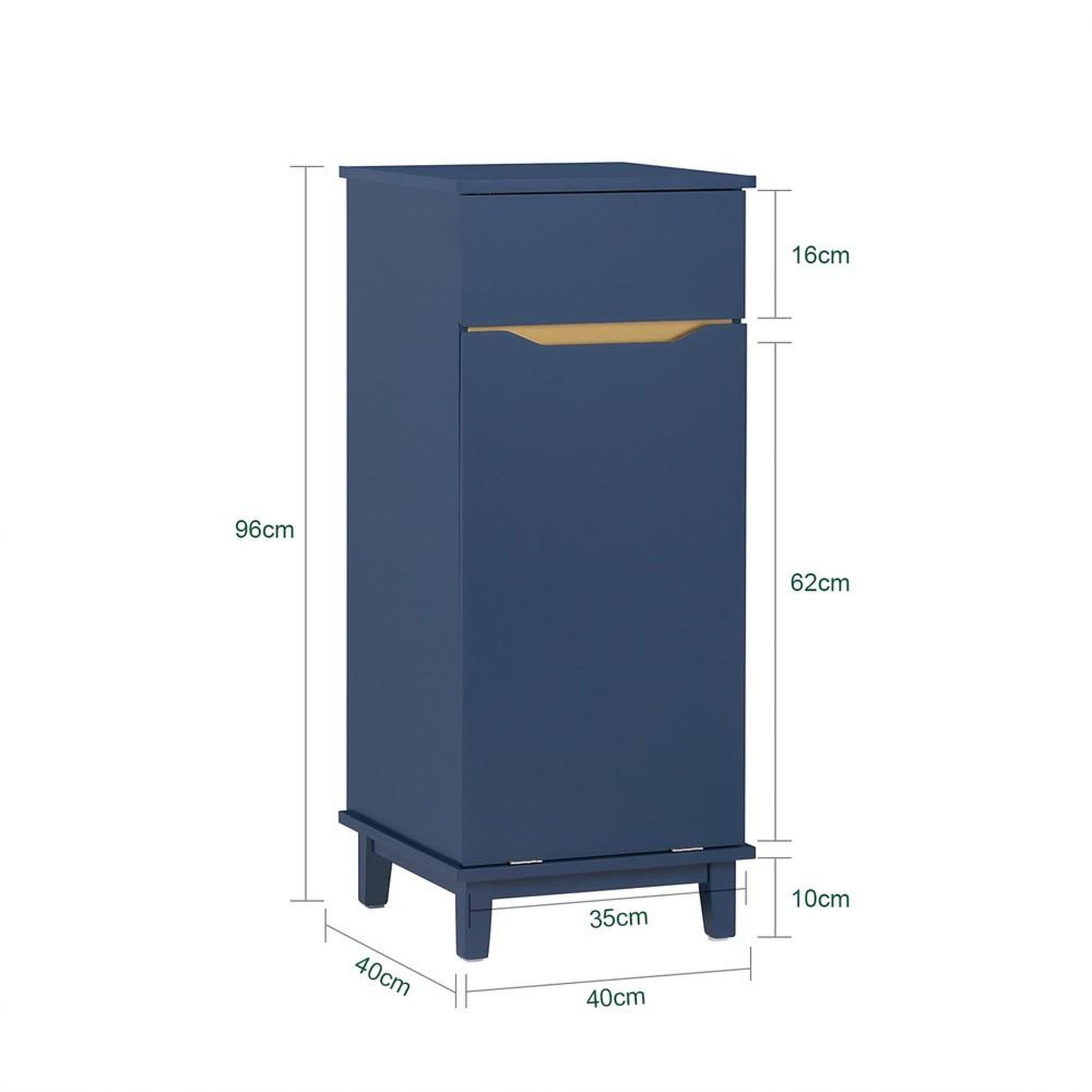 Voir la diapositive 3 : SOBUY SoBuy - Meuble De Buanderie à un tiroir - Bleu Foncé - 40x40x96cm - Moderne - BZR114-B