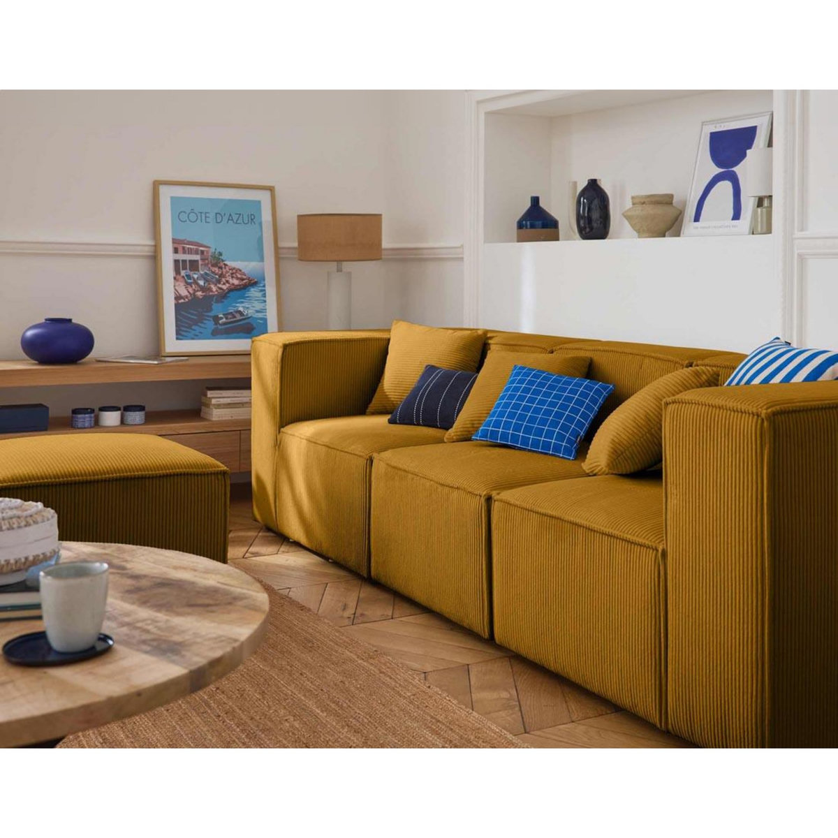 LISA DESIGN Arty - canapé modulable 3 places - en velours côtelé