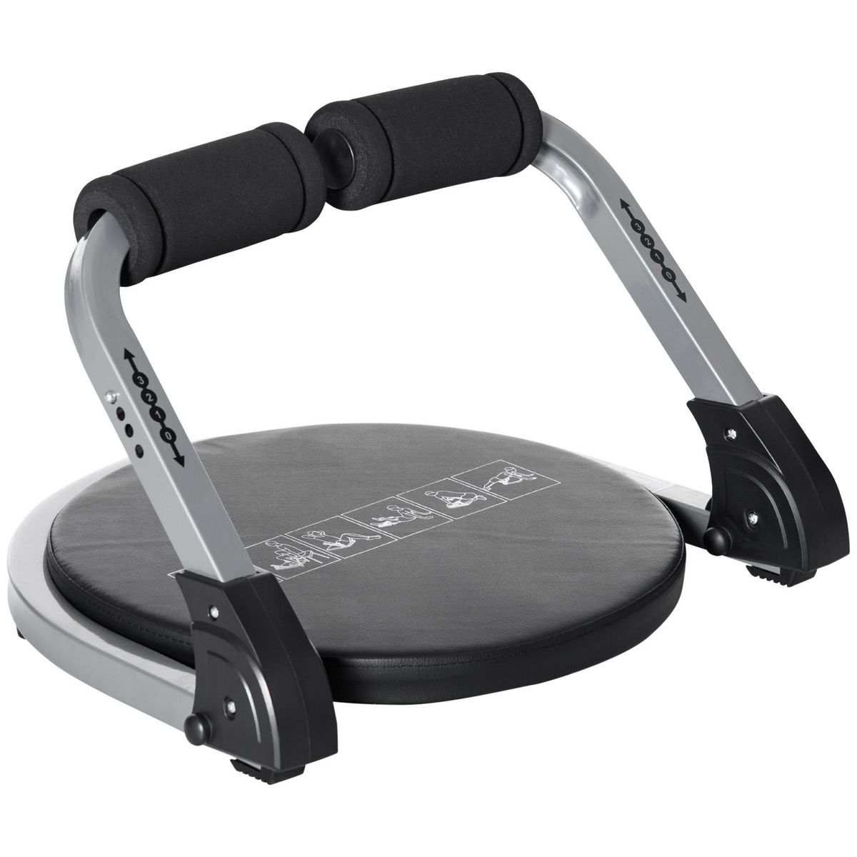 HOMCOM Appareil à abdominaux crunch musculation compact et pliable 3 niveaux de résistance acier PU noir