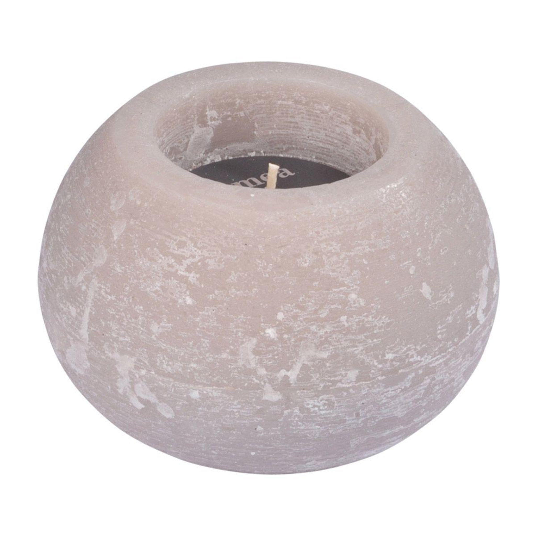HOMEA Bougie boule déco  rustique  13cm lin
