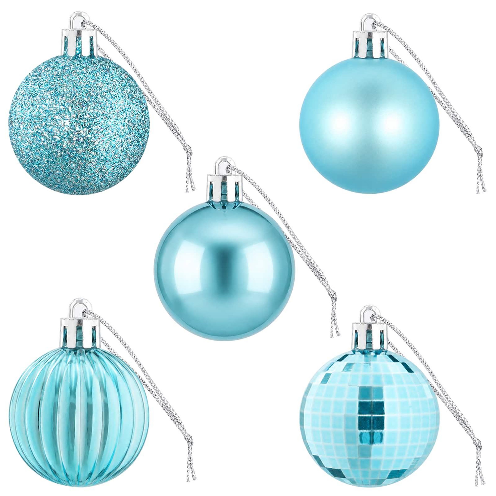 Voir la diapositive 5 : VIDAXL Ensemble de boules de Noël 100 pc Turquoise 4 cm Polystyrene
