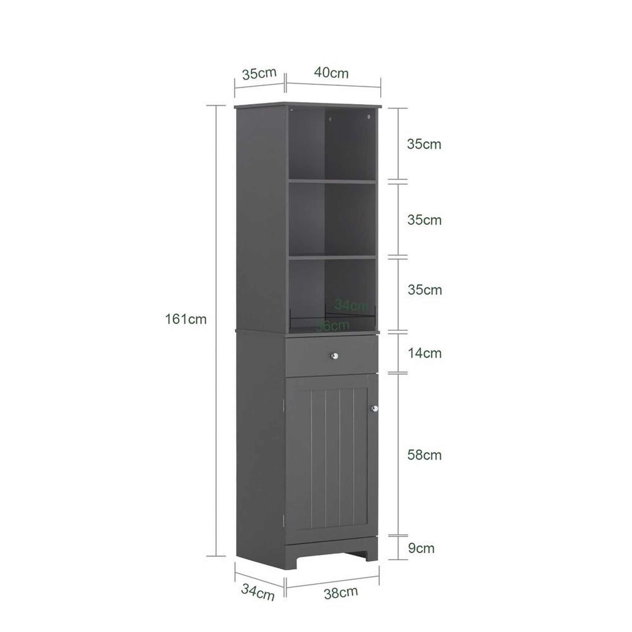 Voir la diapositive 3 : SOBUY SoBuy - Colonne De Salle De Bain à un tiroir - Moderne - BZR17