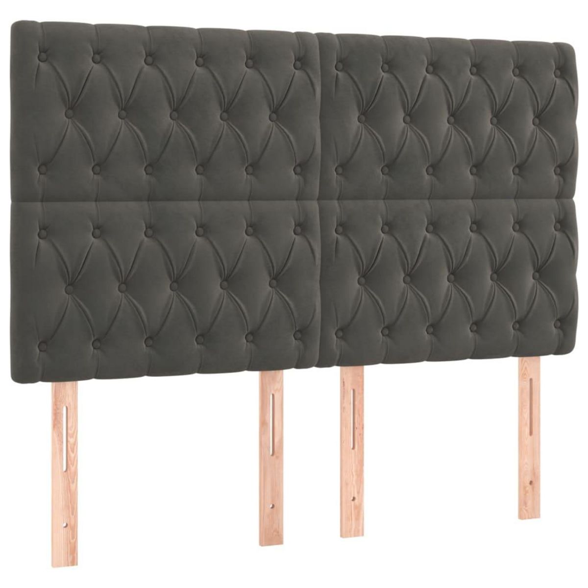 VIDAXL Tetes de lit 4 pcs Gris fonce 72x7x78/888 cm Velours