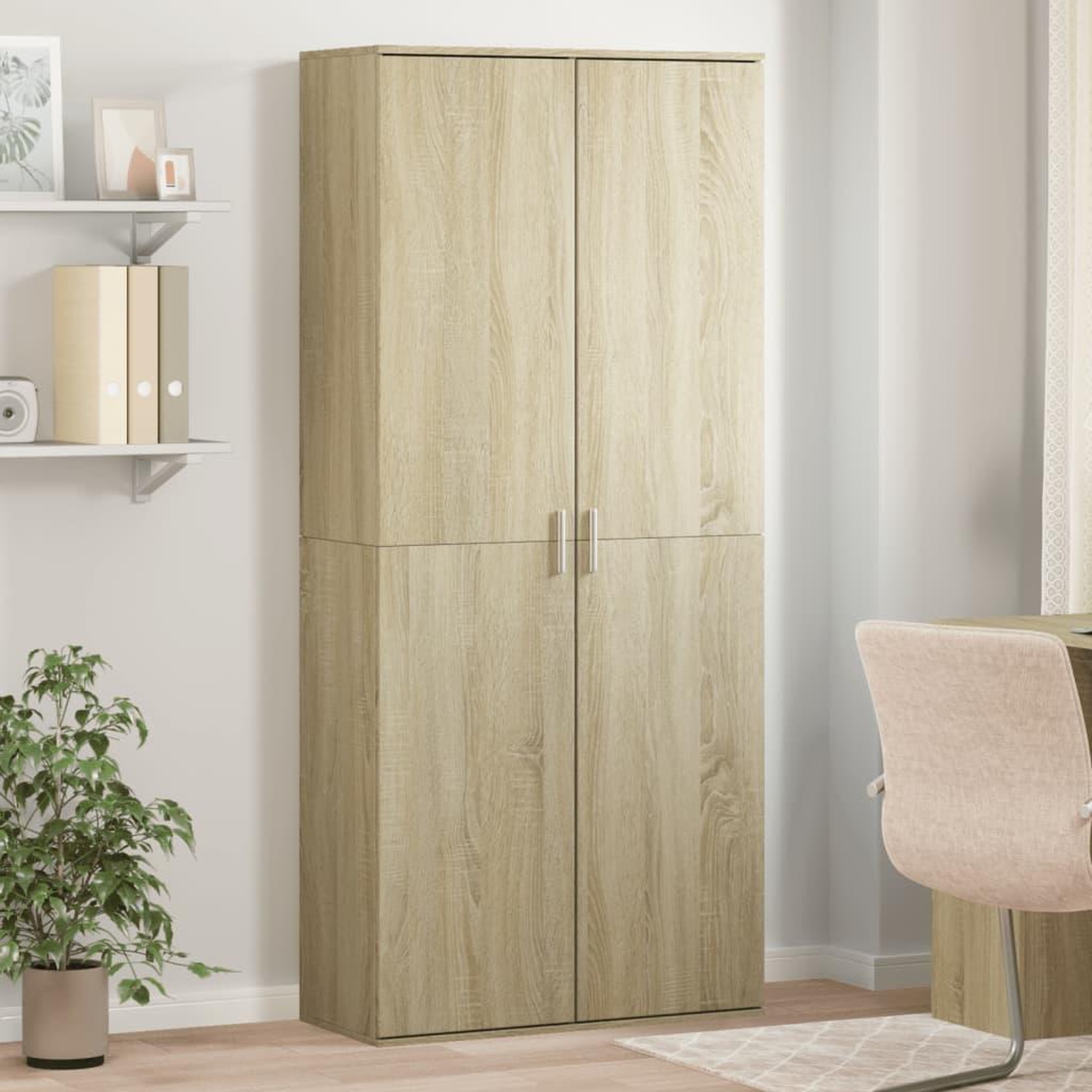 VIDAXL Buffet haut chene sonoma 80x35x180 cm bois d'ingenierie