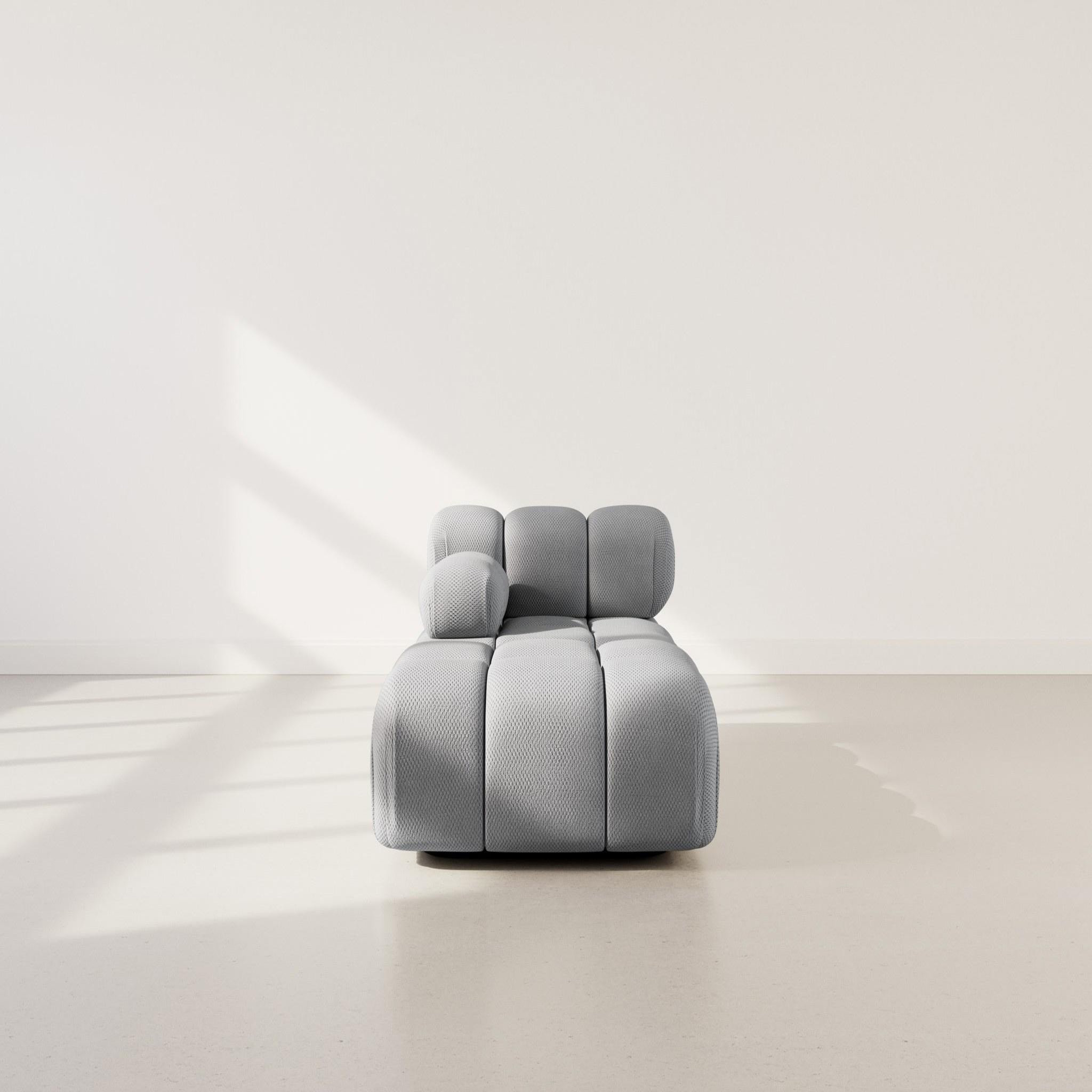 Voir la diapositive 2 : LISA DESIGN Ruby - module d'assise méridienne gauche en velours texturé