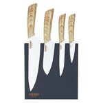 Paris Prix Lot de 4 Couteaux avec Support  Aimanté  34cm Gris