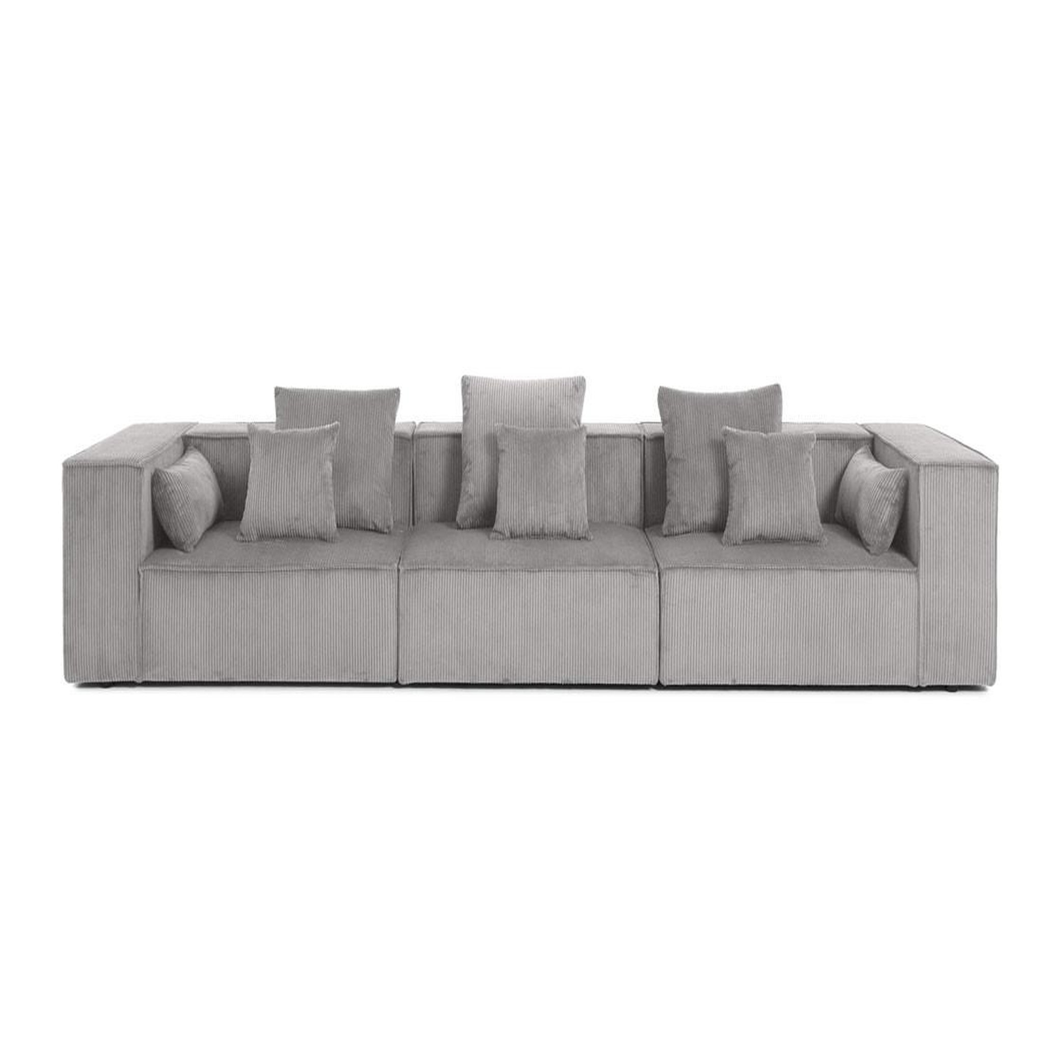 BEST MOBILIER Colombine - canapé modulable droit - 3 places - en velours côtelé. Coloris disponibles : Noir