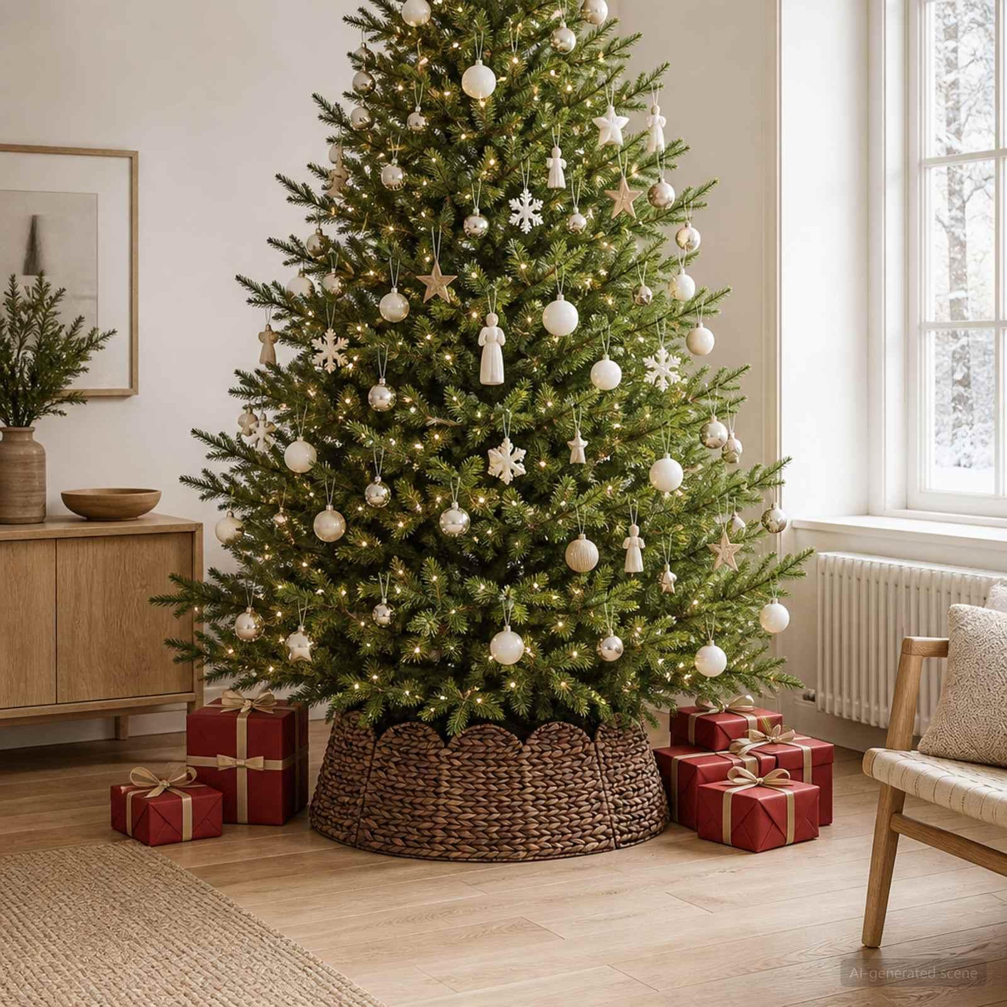 Voir la diapositive 2 : VIDAXL Collier de sapin de Noël Rond Marron Diam. 90 x 28 cm