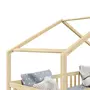 IDIMEX Lit cabane ELEA lit enfant simple montessori 90 x 190 cm, avec 2 tiroirs de rangement, en pin massif à la finition naturelle