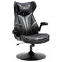 Voir la diapositive 1 : VINSETTO Fauteuil gaming base ronde métal pivotante 360° hauteur réglable tétière accoudoirs relevables PVC gris noir
