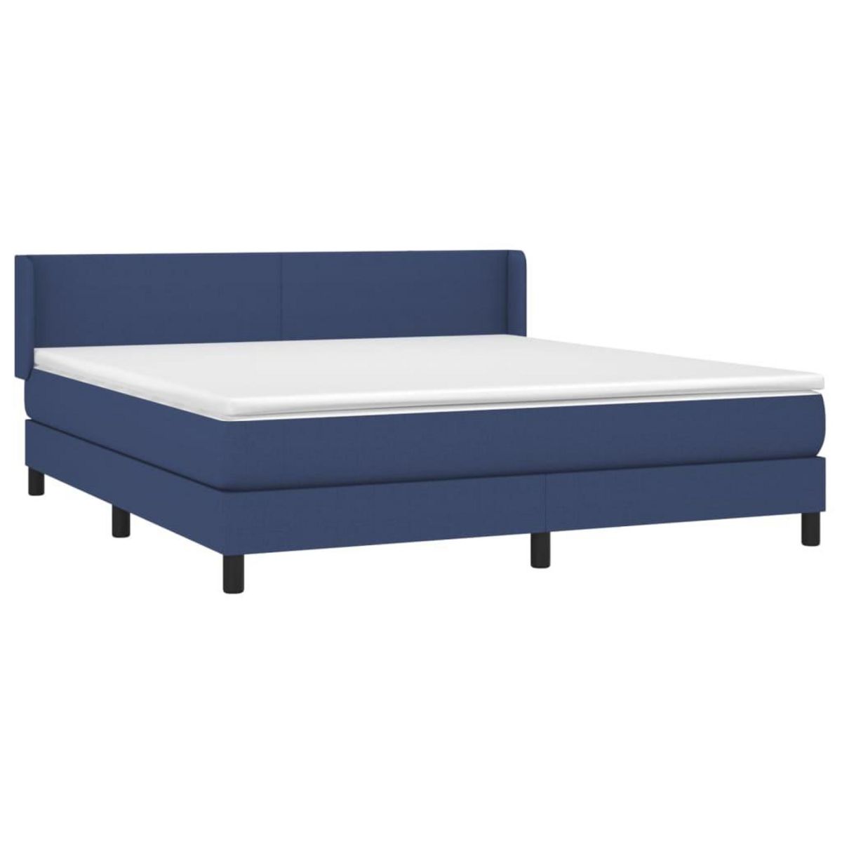 VIDAXL Sommier a lattes de lit avec matelas Bleu 180x200 cm Tissu