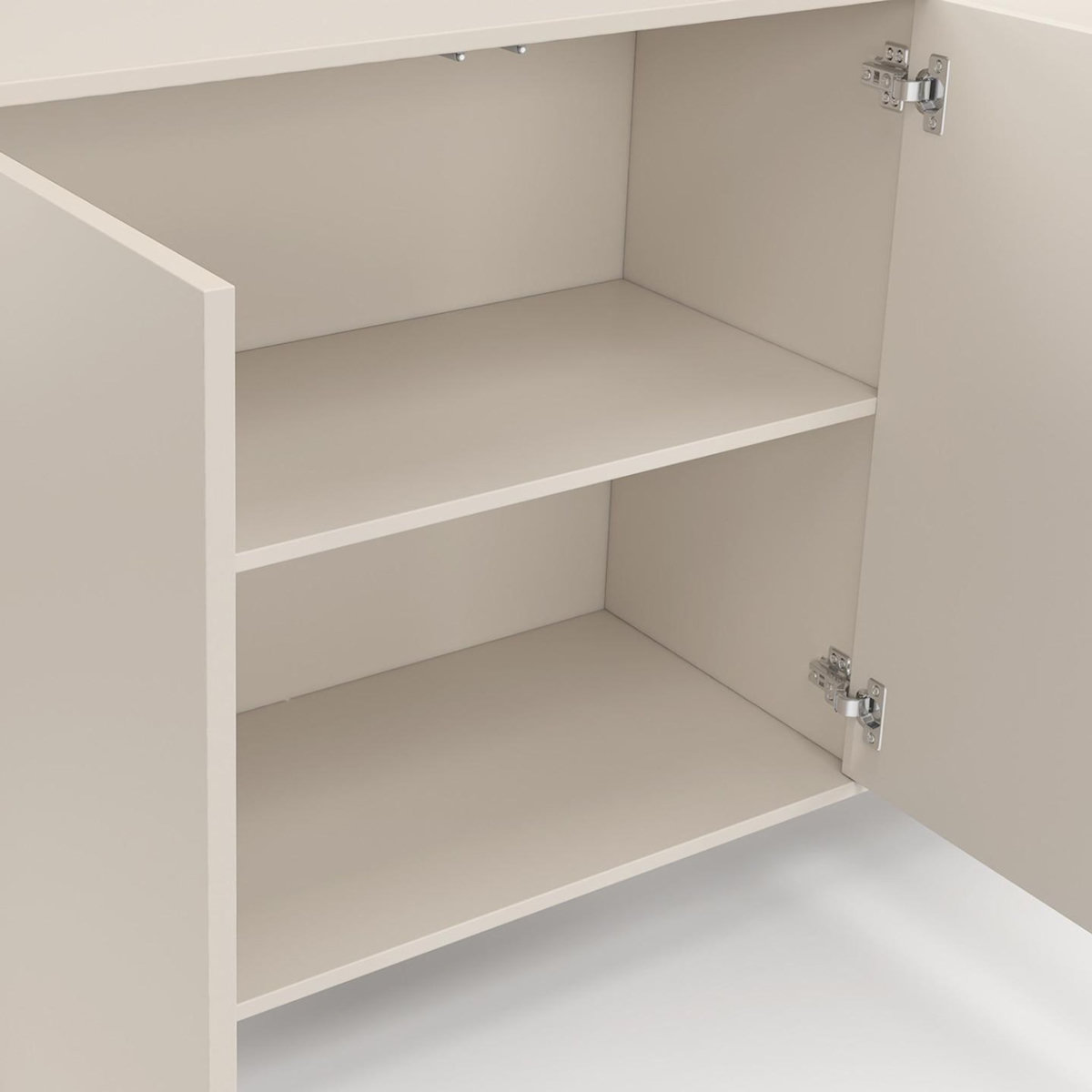 ID MARKET Buffet 160 cm BERTILLE 4 portes bois coloris beige