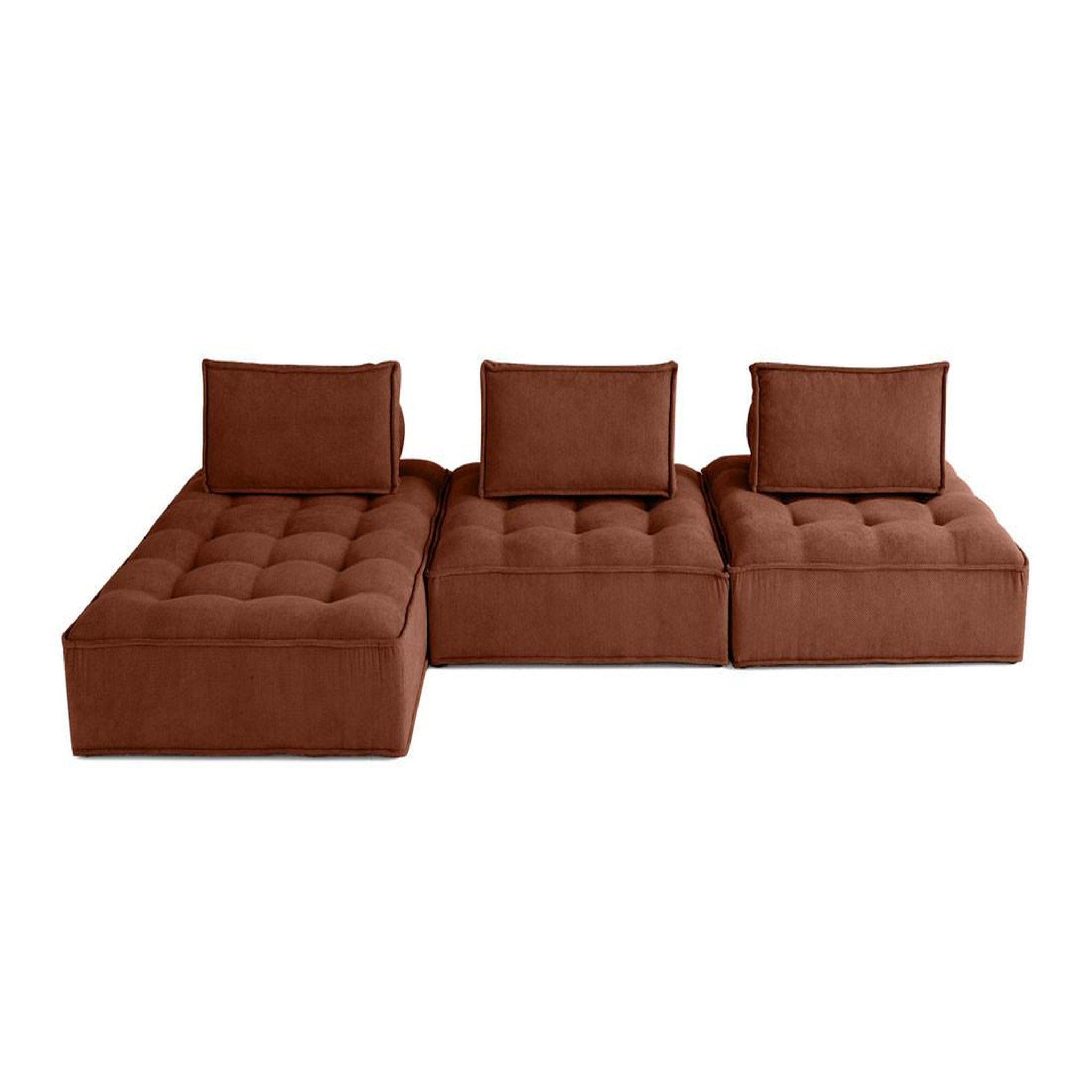 Voir la diapositive 1 : LISA DESIGN Marisol - canapé d'angle modulable 4 places - velours texturé