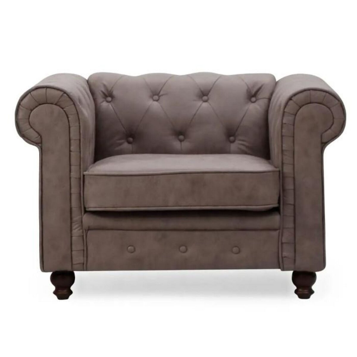 Paris Prix Fauteuil Design  Chesterfield  110cm Marron Vintage