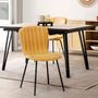 Voir la diapositive 5 : VS VENTA-STOCK Pack 4 chaises Lucky recouvertes de tissu moutarde