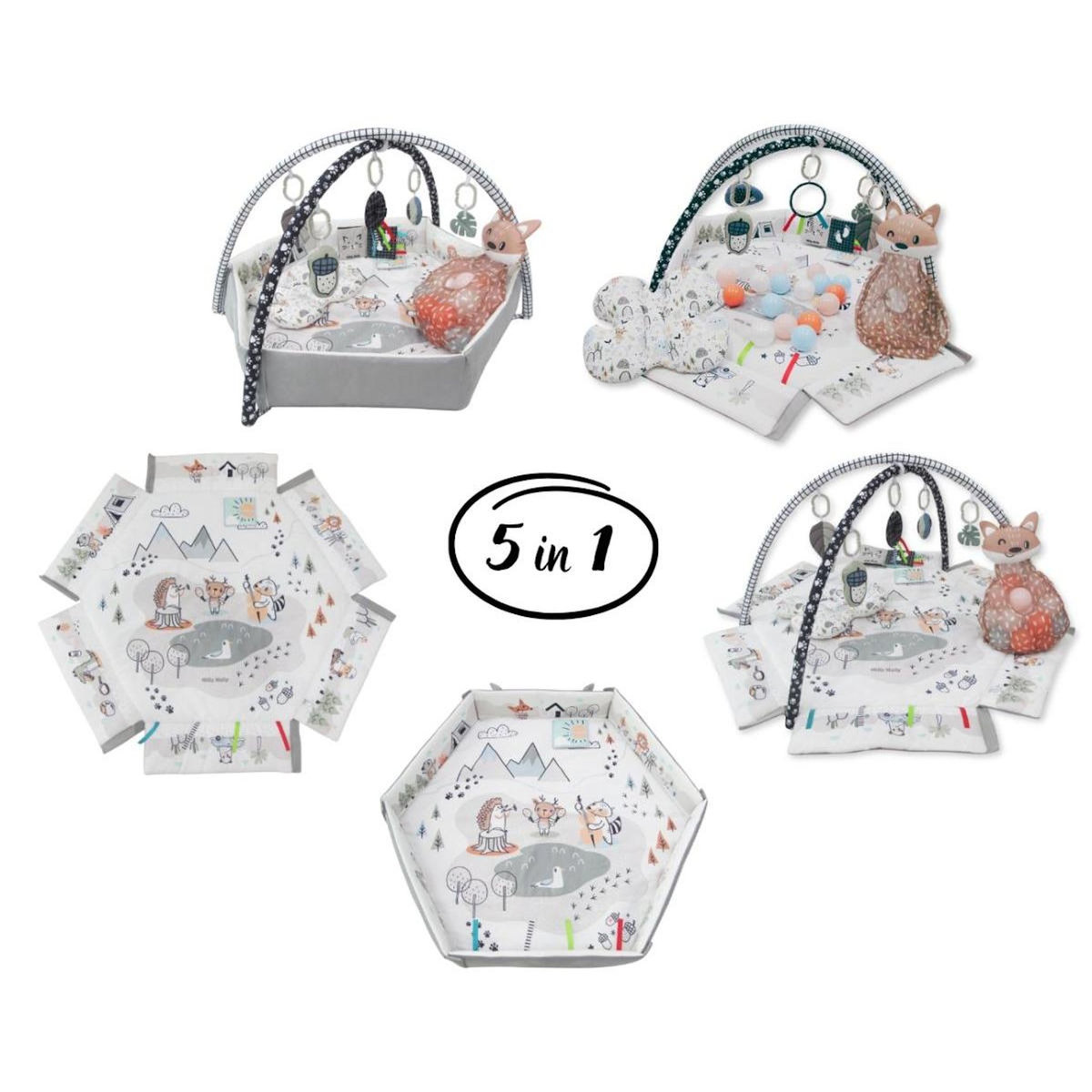 MILLY MALLY Tapis de jeu bébé 5-en-1  Minky