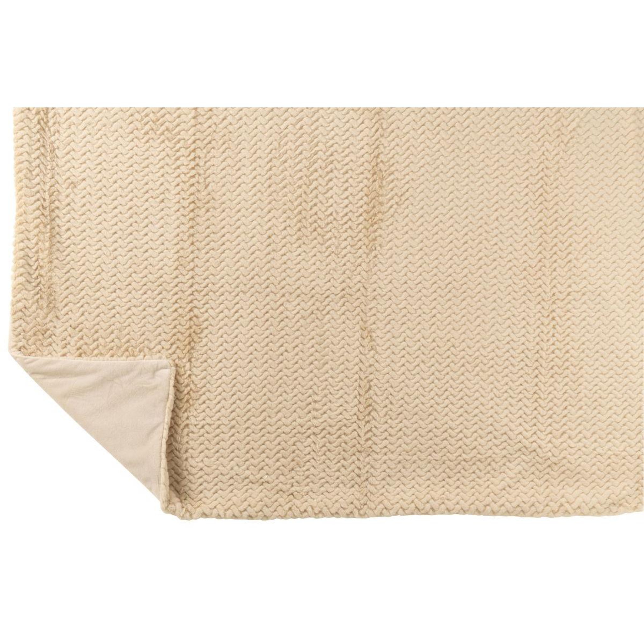 Voir la diapositive 3 : J-LINE Plaid uni  winter  130x180cm beige