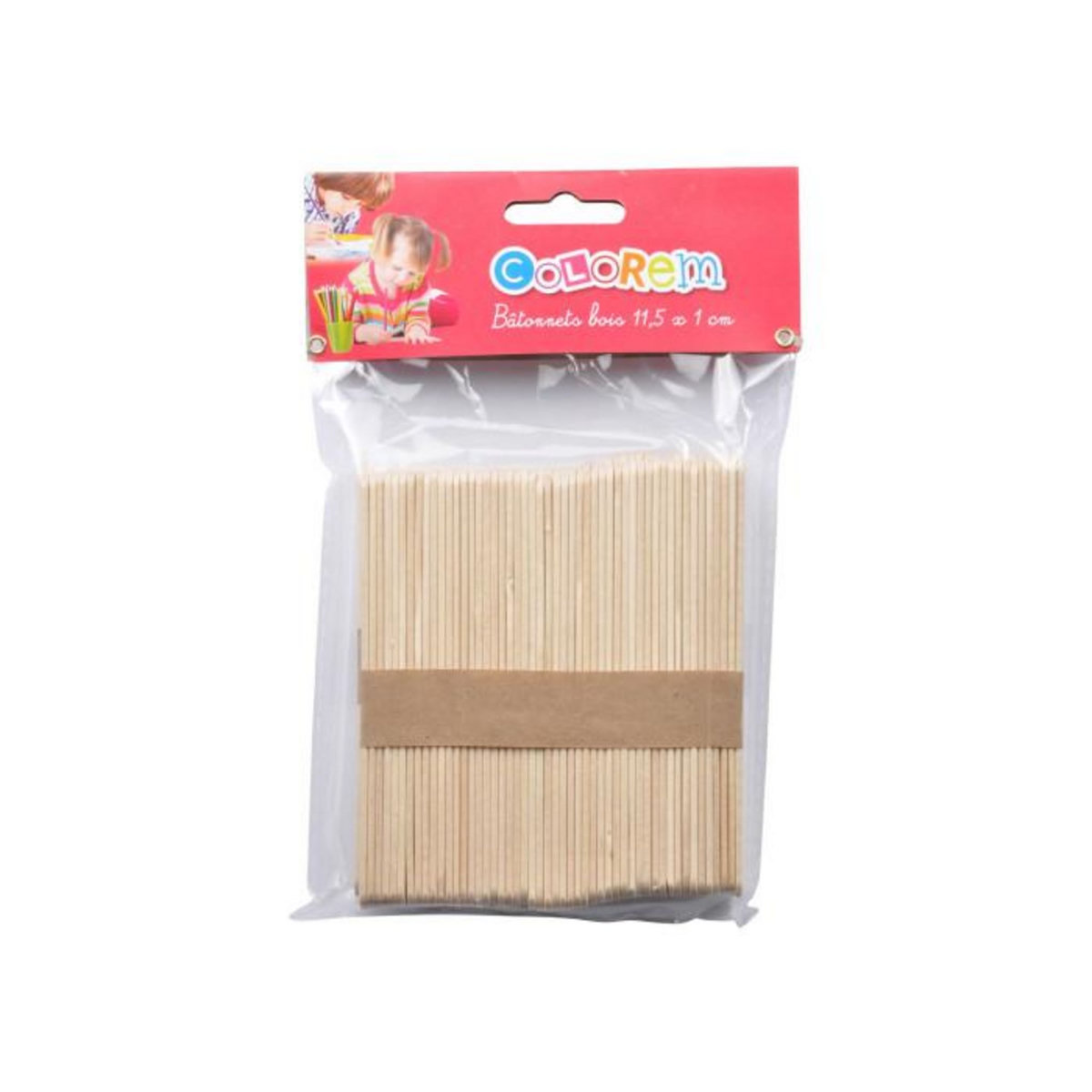 Paris Prix Lot de 100 Bâtonnets en Bois  Colorem  11cm Naturel