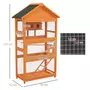 PAWHUT Cage à oiseaux volière grande taille 2 portes trappe toit asphalte tiroir amovible bois pré-huilé
