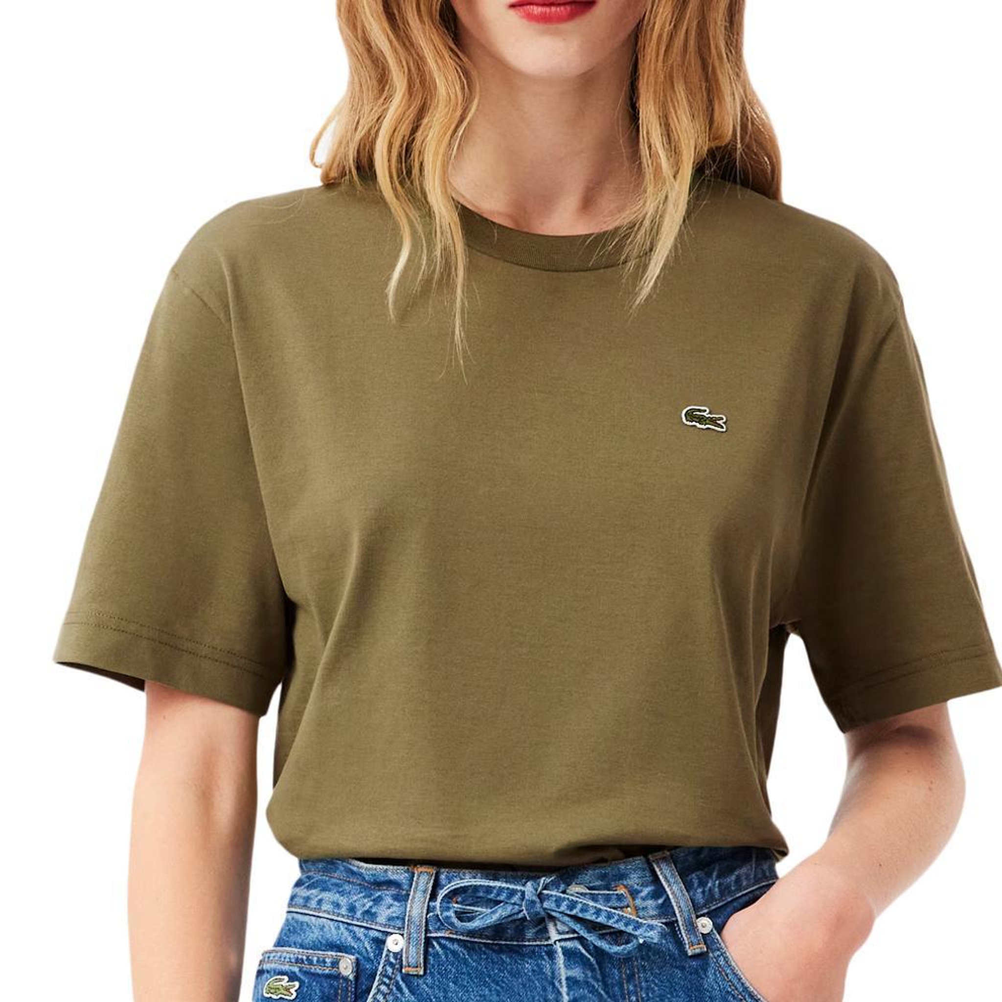 Lacoste T-shirt Kaki Femme Lacoste TF7215. Coloris disponibles : Vert