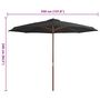 Voir la diapositive 5 : VIDAXL Parasol d'exterieur avec mat en bois 350 cm Anthracite