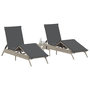 Voir la diapositive 3 : VIDAXL Chaises longues avec coussins lot de 2 gris resine tressee