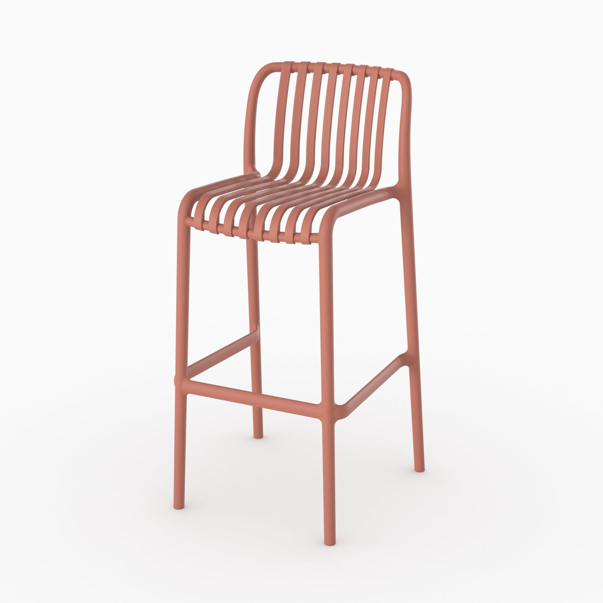 Rendez vous déco Lot de 2 chaises de bar de jardin 76 cm en plastique terracotta-Duli