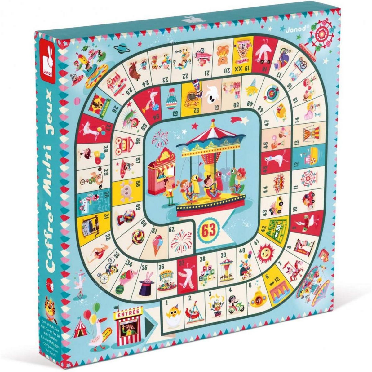 Juratoys-Janod Coffret multi jeux carrousel