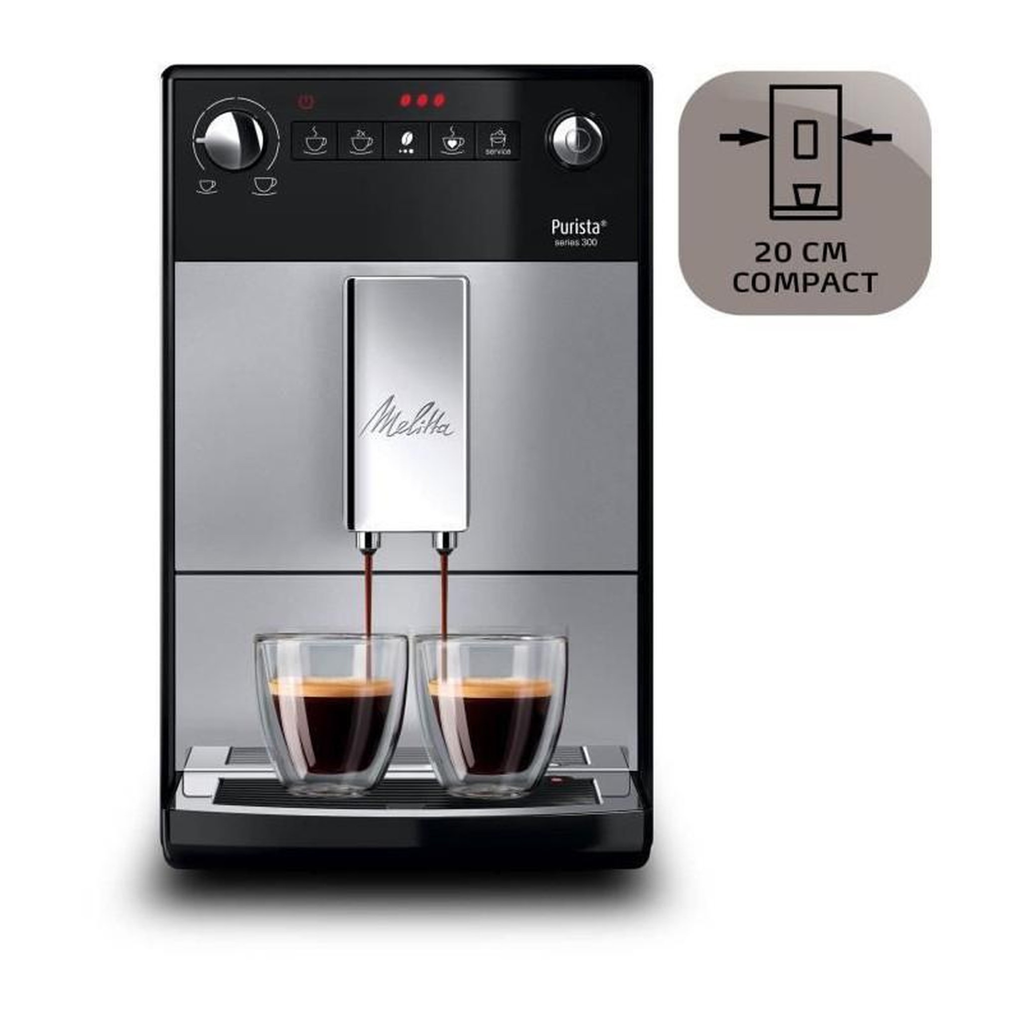Voir la diapositive 5 : Melitta MELITTA F230-101 - Machine a cafe Purista - Expresso Automatique avec broyeur a grains - 1450W - Reservoir deau 1,2L - Argent
