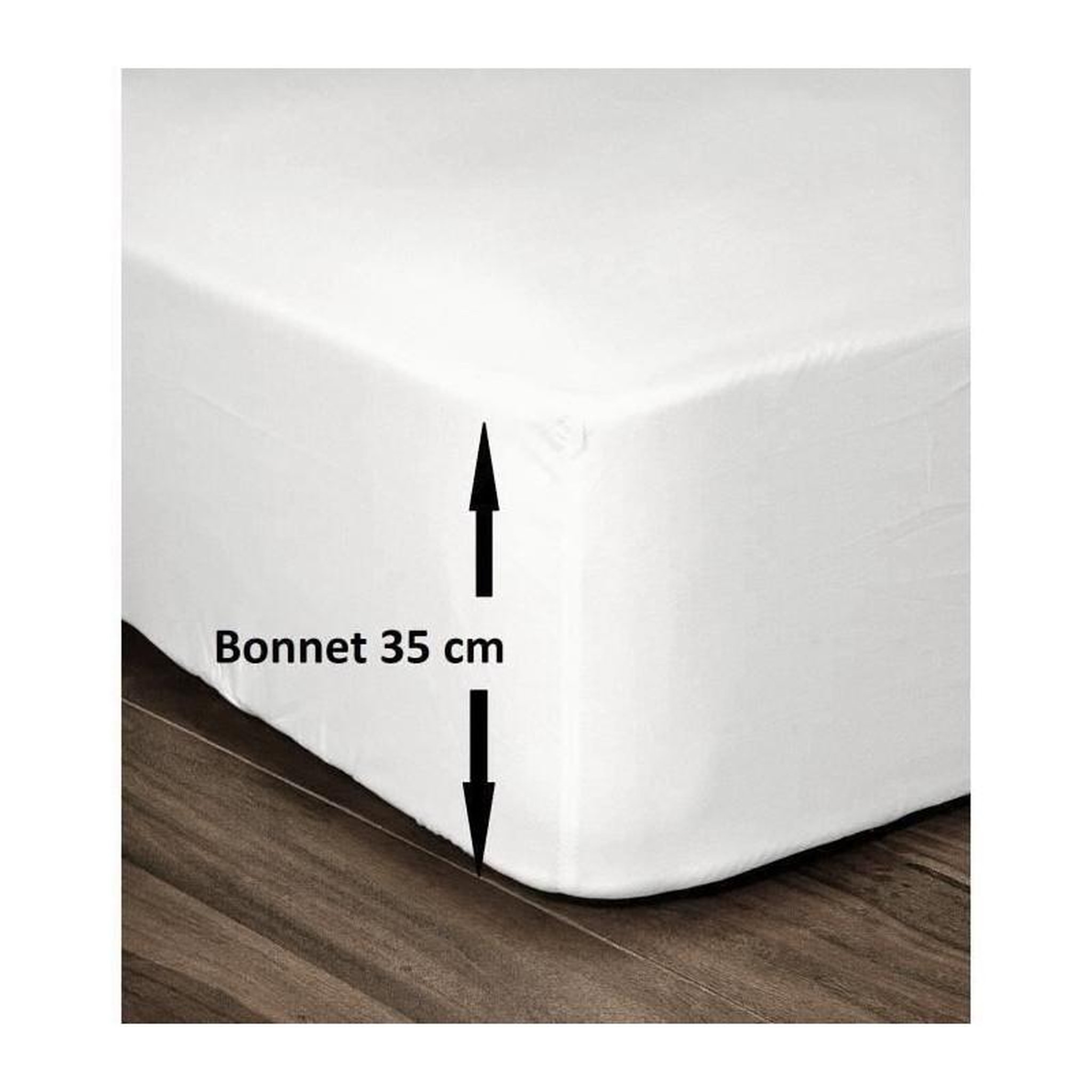 LOVELY HOME LOVELY HOME Drap Housse 100% Coton 180x200cm - Bonnet 35cm - Blanc