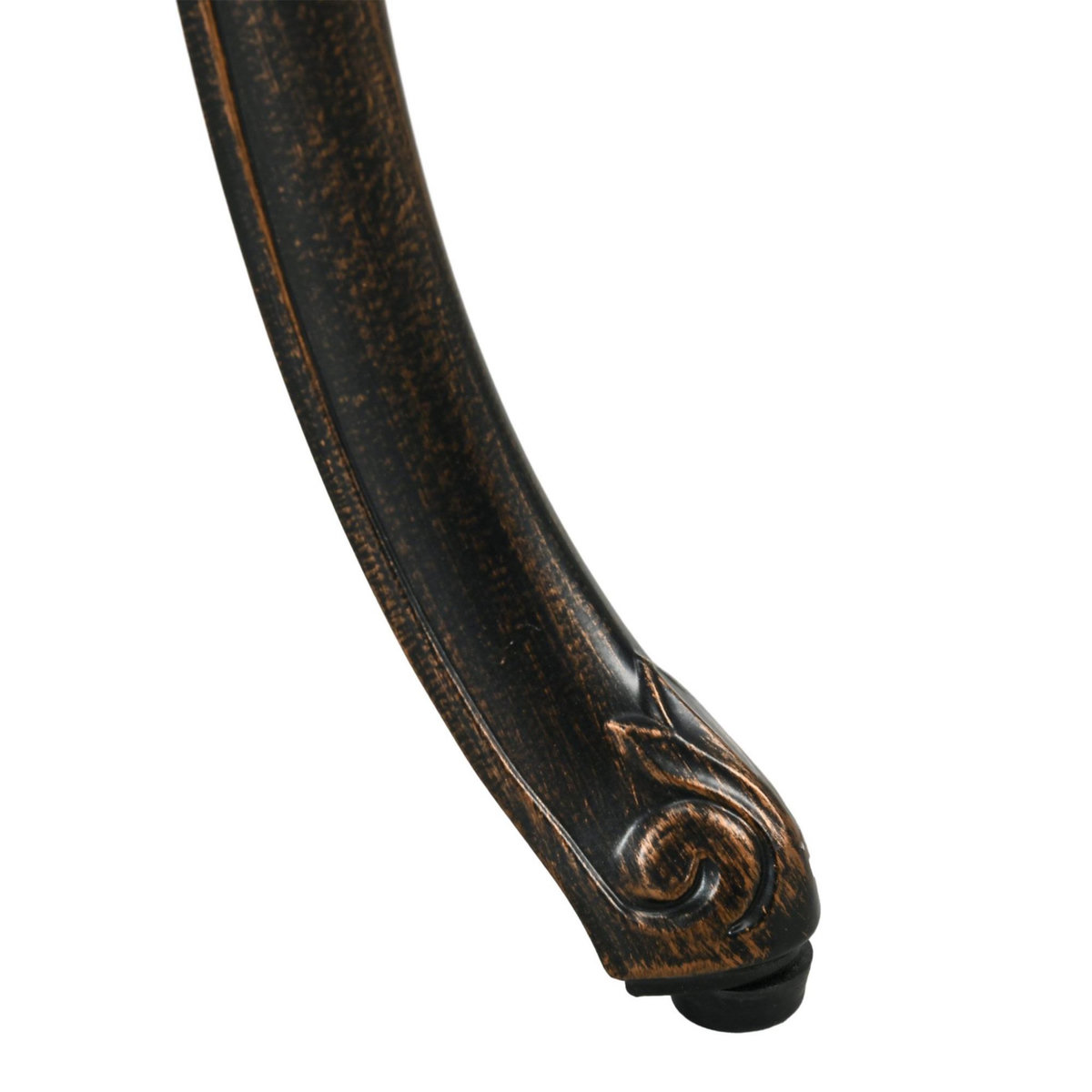 OUTSUNNY Ensemble salon de jardin 2 places avec table ronde style rétro fonte alu effet bronze antique