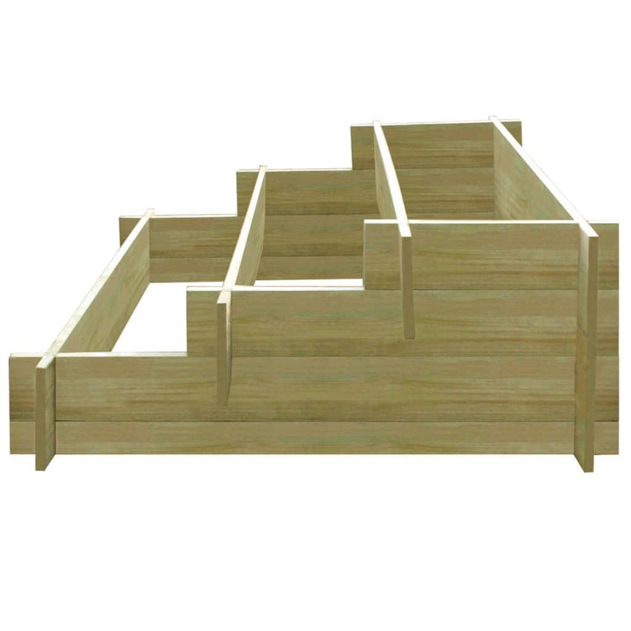Voir la diapositive 3 : VIDAXL Jardiniere a 3 niveaux 90 x 90 x 35 cm bois impregne