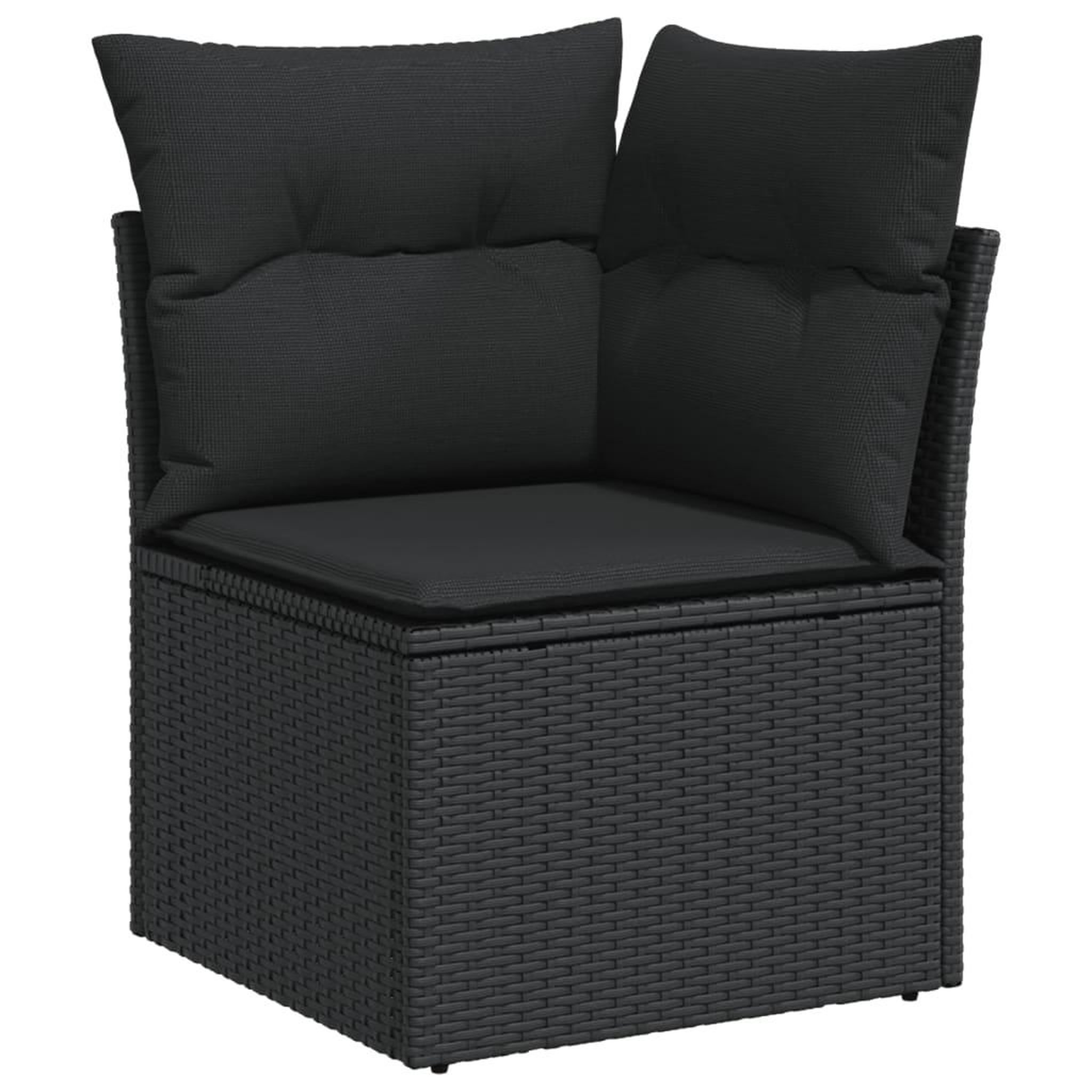 Voir la diapositive 4 : VIDAXL Salon de jardin 9 pcs avec coussins noir resine tressee