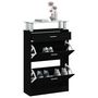 Voir la diapositive 4 : VIDAXL Armoire a chaussures Noir 63x24x104 cm Bois d'ingenierie