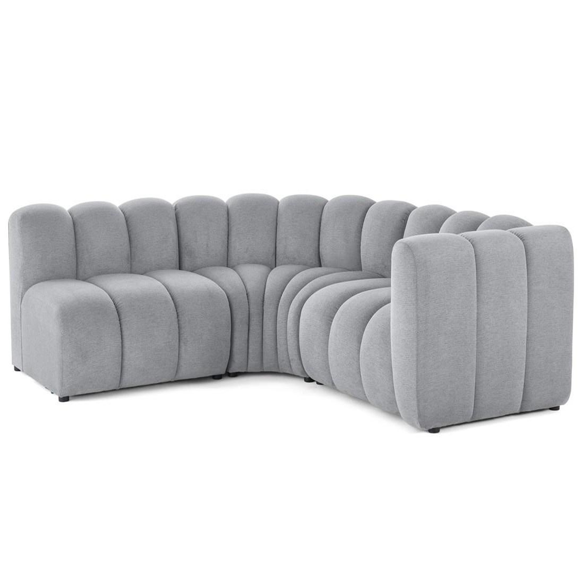 Voir la diapositive 5 : LISA DESIGN Debbie - canapé modulable d'angle gauche 4 places avec accoudoir en tissu texturé