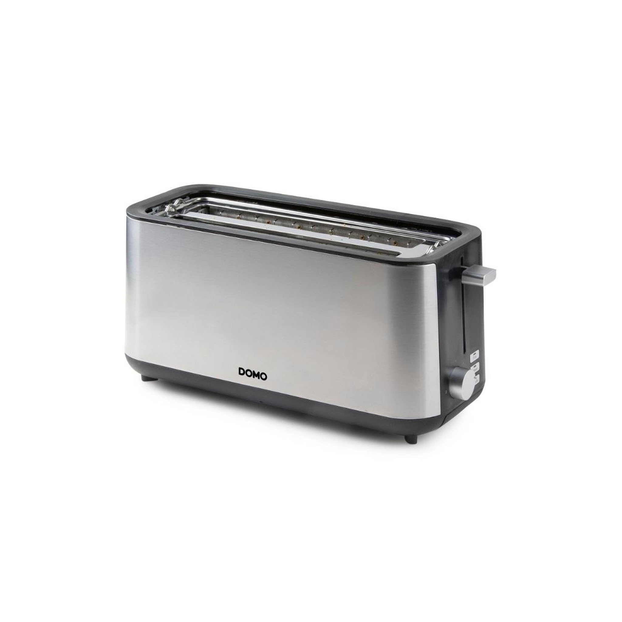 Voir la diapositive 2 : Domo Grille pains 2 fentes 1350w inox - do967t